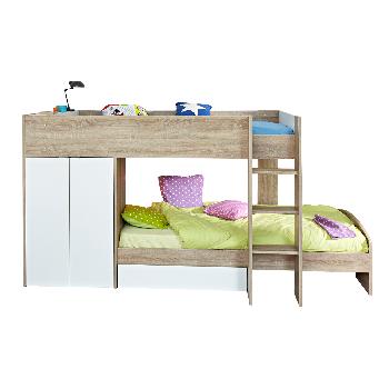 Parisot Stim Bunk Bed in Rough Oak and White