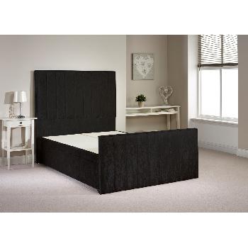 Peacehaven Divan Bed Frame Black Velvet Fabric Small Double 4ft