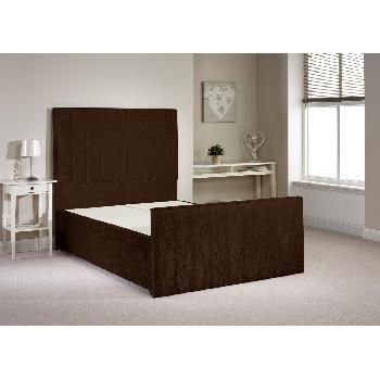 Peacehaven Divan Bed Frame Chocolate Velvet Fabric Double 4ft 6