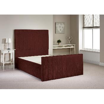 Peacehaven Divan Bed Frame Mulberry Velvet Fabric Double 4ft 6