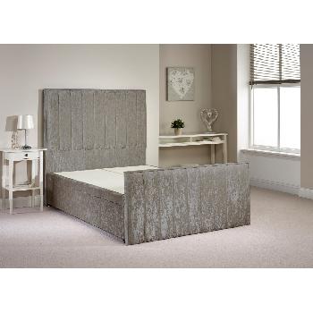 Peacehaven Divan Bed Frame Silver Velvet Fabric Single 3ft