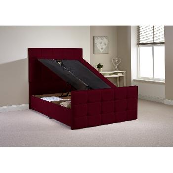 Pembroke Ottoman Divan Bed Frame Aubergine Chenille Fabric Double 4ft 6