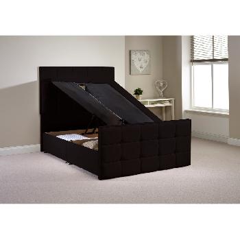 Pembroke Ottoman Divan Bed Frame Black Chenille Fabric King Size 5ft