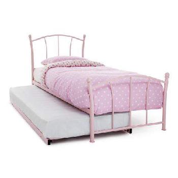 Penny Pink Gloss Metal Guest Bed Serene Penny Pink Gloss Metal Guest Bed