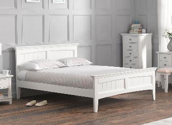 Pippa White Wooden Bed Frame - 4'6 Double