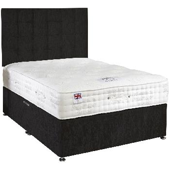 Pocket Silk 2500 Black Single Divan Bed Set 3ft with 2 drawers