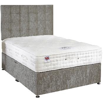 Pocket Silk 2500 Silver Kingsize Divan Bed Set 5ft with 2 drawers