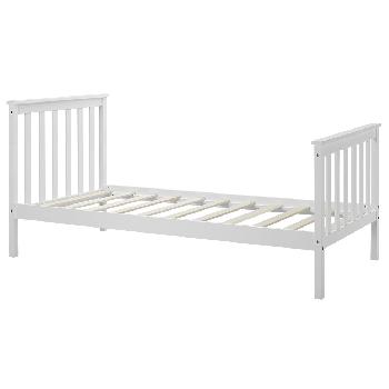 Portland White Wooden Bed Frame Single White