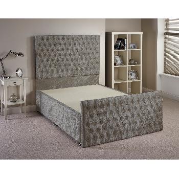 Provincial Silver Double Bed Frame 4ft 6 with 4 drawers