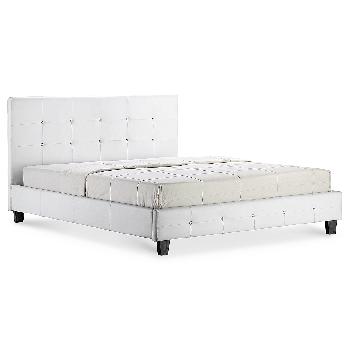 Quartz Faux Leather Diamante Bed Frame Single Black