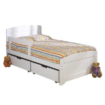 Rainbow Bed Frame in White Rainbow Bed in White Single Guard Rail Included Not Included