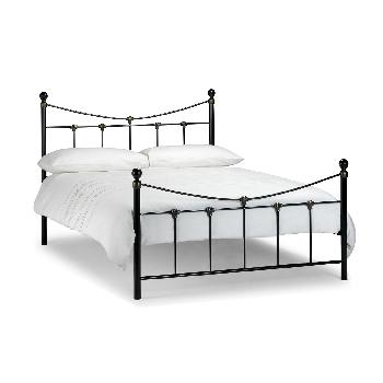 Rebecca Bed Frame in Satin Black and Antique Gold Double