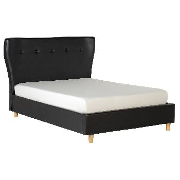 Regal Leather Bed - Double - Black