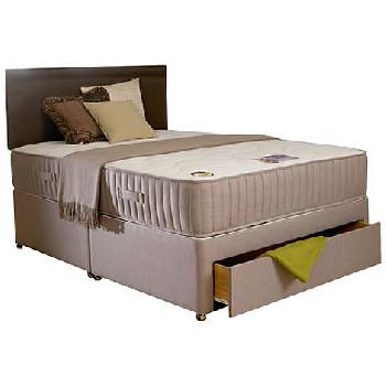 Reverso Memory Sprung Tufted Divan Set Double 2 Drawers
