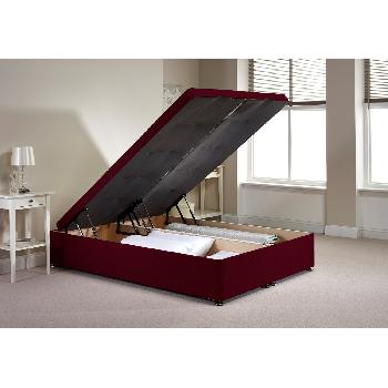 Richworth Ottoman Divan Bed and Mattress Set Aubergine Chenille Fabric Double 4ft 6