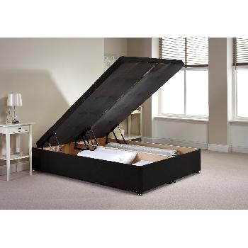 Richworth Ottoman Divan Bed and Mattress Set Black Chenille Fabric Double 4ft 6