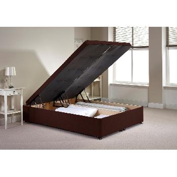 Richworth Ottoman Divan Bed and Mattress Set Chocolate Chenille Fabric Small Double 4ft