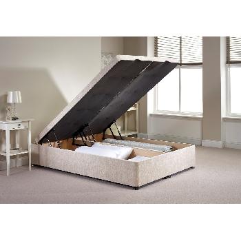 Richworth Ottoman Divan Bed and Mattress Set Cream Chenille Fabric Small Double 4ft