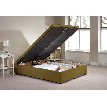 Richworth Ottoman Divan Bed and Mattress Set Lime Chenille Fabric Double 4ft 6