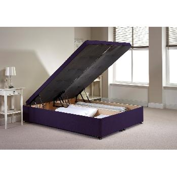 Richworth Ottoman Divan Bed and Mattress Set Purple Chenille Fabric Small Double 4ft