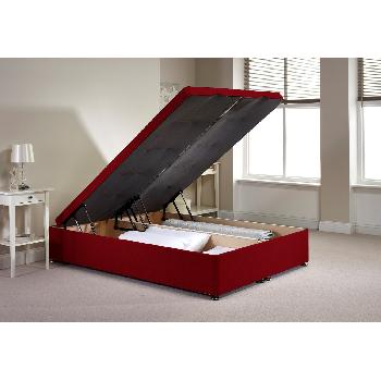 Richworth Ottoman Divan Bed and Mattress Set Raspberry Chenille Fabric Small Double 4ft