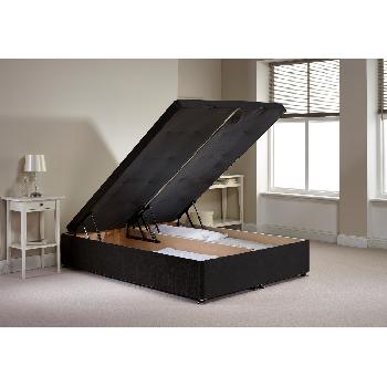 Richworth Ottoman Divan Bed Frame Black Velvet Fabric King Size 5ft