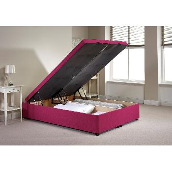 Richworth Ottoman Divan Bed Frame Pink Chenille Fabric King Size 5ft