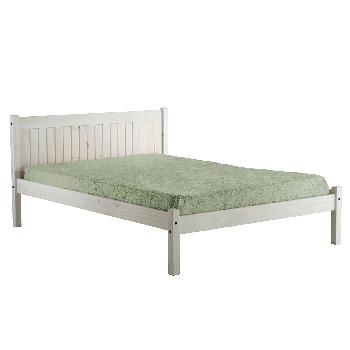 Rio Whitewash Wooden Bed Frame Double