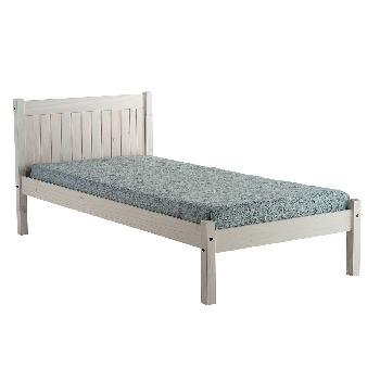 Rio Whitewash Wooden Bed Frame Single