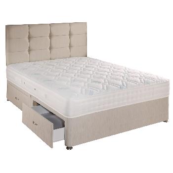 Rose 1000 Memory Pocket Divan Set Single No Drawers Natural