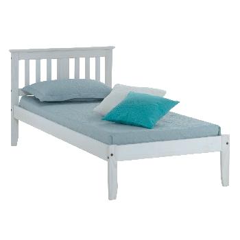 Salvador Wooden Bed Frame - White - Single