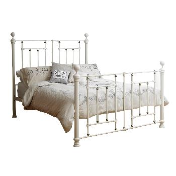 Sareer Fullerton Cream Antique Brass Bed Frame King