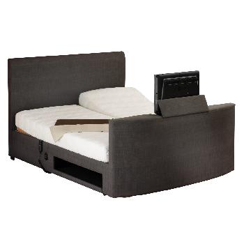 Savoy Adjustable Massage TV Bed Massage Hopsack Pearl Double