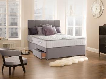 Sealy Jubilee Latex Divan Set 6' Super King Zip And Link Caramel Ottoman Base Divan