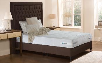 Sealy Keswick Firm Contract Divan Bed, Superking, Sprung Base, 26cm Base with 6cm Castors, Honey