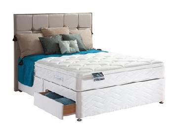 Sealy Pearl Geltex Divan Set 6' Super King Platform Top - No Drawers Divan