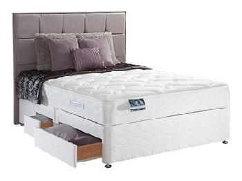 Sealy Pearl Memory Divan Set 5' King Size Zip And Link Platform Top - 4 Drawers Divan