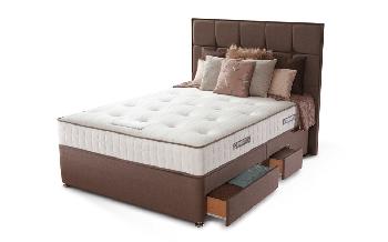 Sealy Posturepedic Jubilee Memory Ortho Divan Bed, Superking Zip and Link, No Storage, Borwick Headboard, Espresso