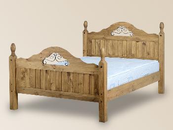 Seconique Corona Scroll Double Pine Bed Frame (High Footend)