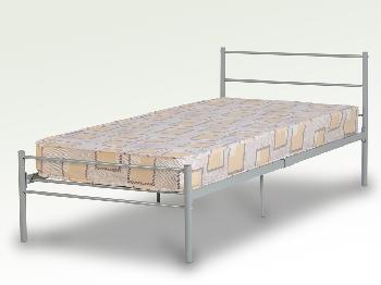 Seconique Devon Single Silver Metal Bed Frame