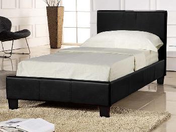 Seconique Prado Single Black Faux Leather Bed Frame