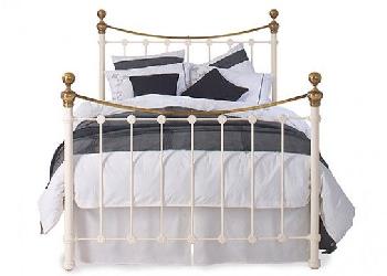 Selkirk Glossy Ivory Metal Bed Frame - 4'6 Double