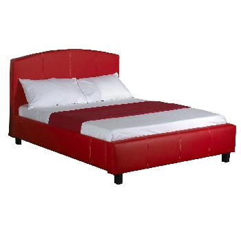 Selkirk Leather Low Foot End Bed Frame Double Red