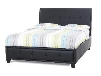 Serene 4ft Catania Small Double Black Faux Leather Bed Frame