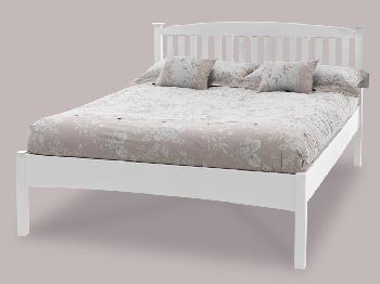 Serene 4ft Eleanor Small Double Opal White Wooden Bed Frame (Low Footend)