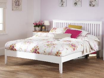 Serene 4ft Freya Small Double Opal White Wooden Bed Frame