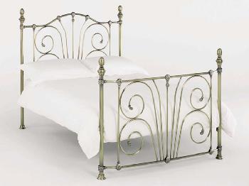 Serene 4ft Jessica Small Double Antique Brass Bed Frame