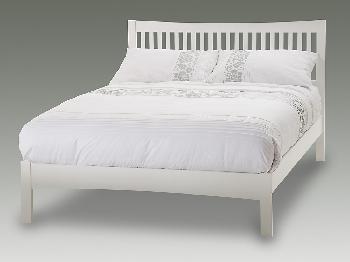 Serene 4ft Mya Small Double Opal White Wooden Bed Frame