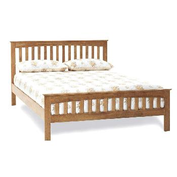 Serene Amelia Hevea Wooden Bedstead Double Honey Oak