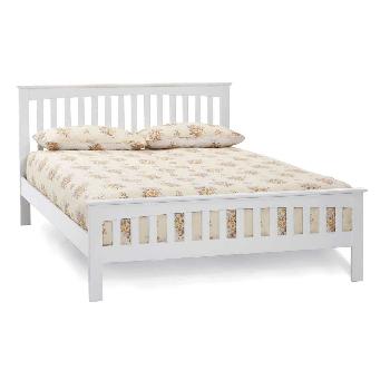 Serene Amelia Hevea Wooden Bedstead Double Opal White